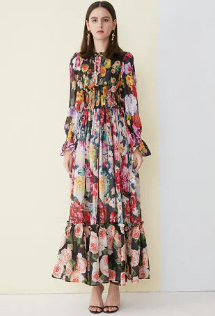 Floral Chiffon Dress (One Piece)