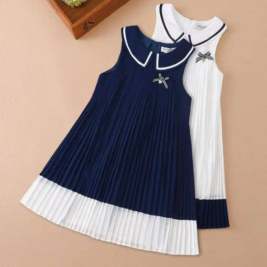 Girls' Simple Chiffon Suspender Dress