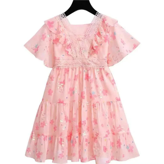 Floral Chiffon Thin Princess Dress