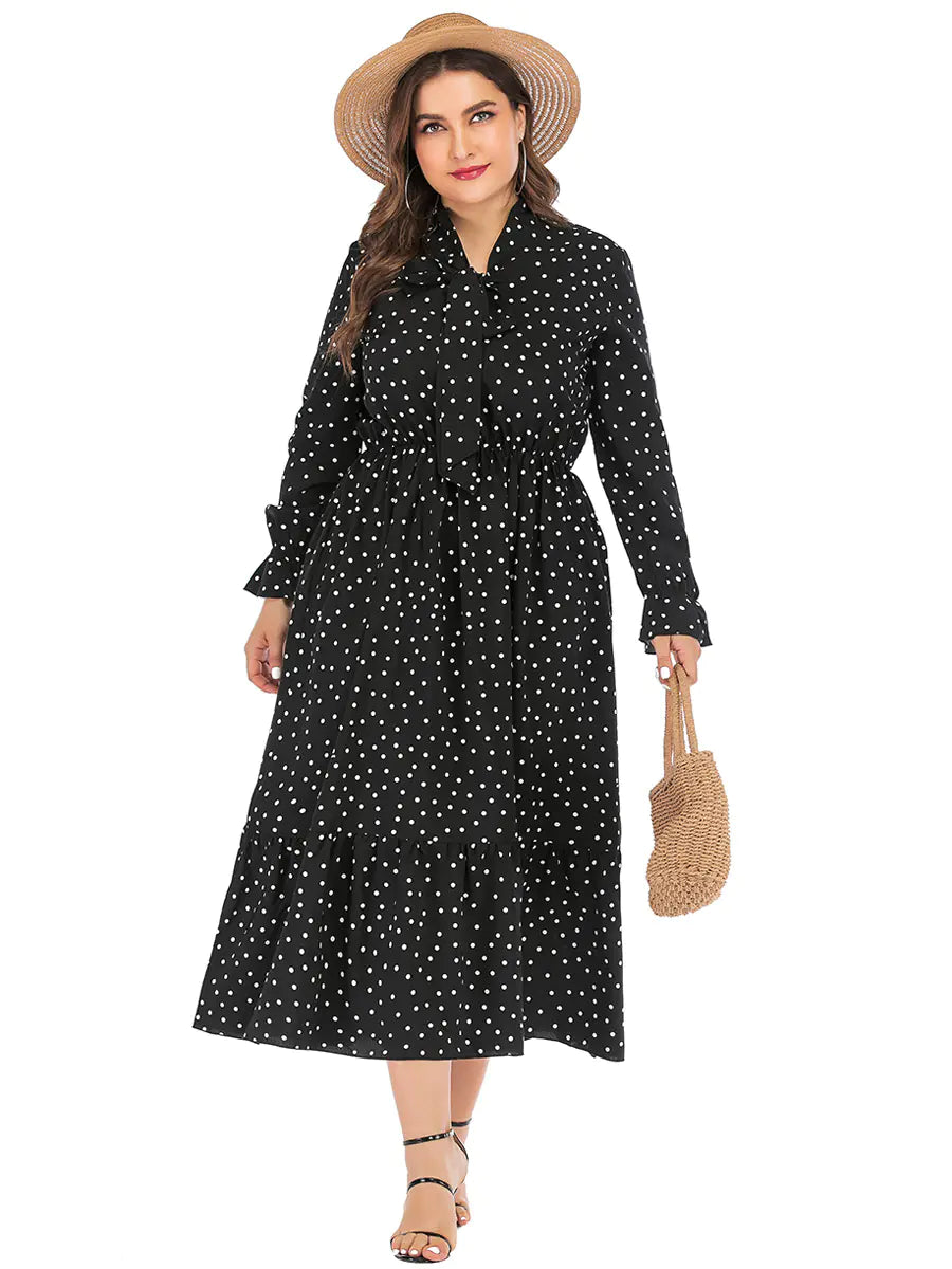 Polka Dot Chiffon Dress