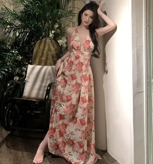 Chiffon Fragmented Flowers Girl Dress
